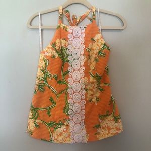 Lilly Pulitzer Orange Hilltop Halter Top